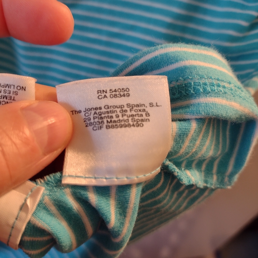 Jones New York Blue and White Short Sleeve Tee Size M. - Picture 10 of 10